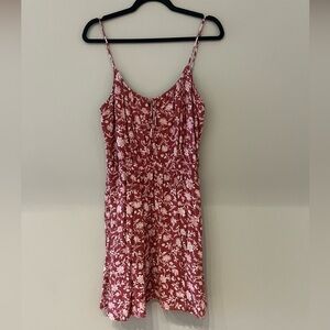 Abercrombie & Fitch Red Floral Spaghetti Strap Dress